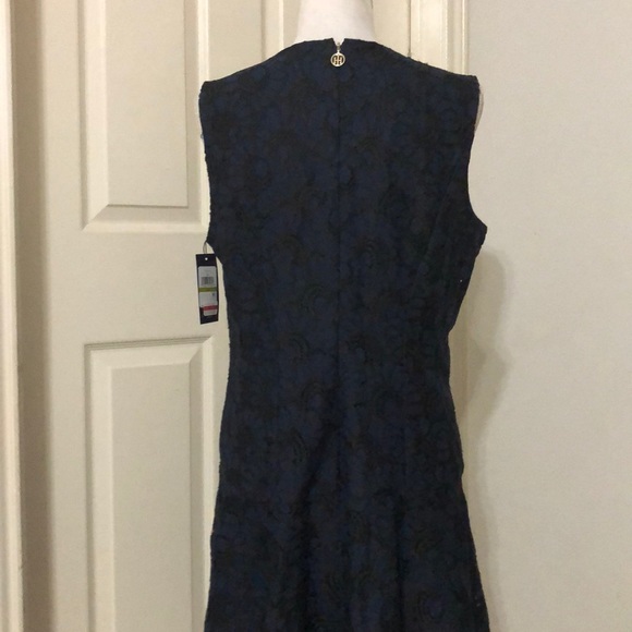 Tommy Hilfiger Sleeveless Lace Fit Flare Dress - Picture 6 of 9